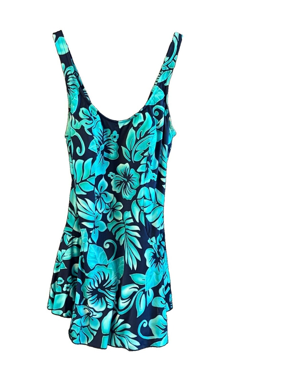 Maxine 16 Tropical Swimdress Turquoise/Navy